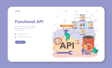 Back end development web banner or landing page. Software development