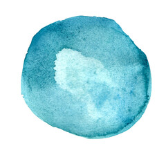 Decorative blue abstract watercolor spot