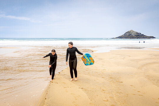 Kids At The Cornwall Seaside, UK