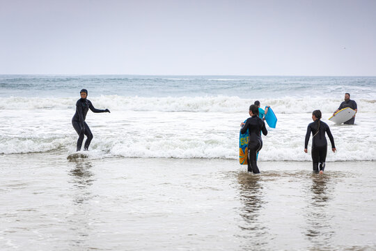 Kids At The Cornwall Seaside, UK