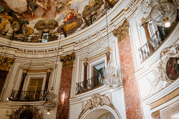 Interior of the Basilica of Our Lady of the Desamparados in Valencia, Spain.