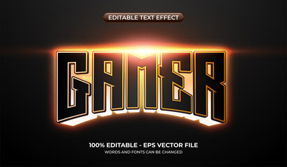 Glowing gamer text effect. 3d esport graphic styles with neon light © AF DigitalArtStudio