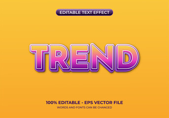 Three-dimensional gradient text effect. Editable trendy text style