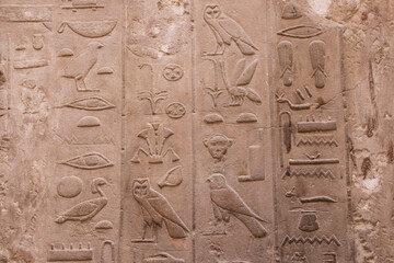 Ancient Egyptian writing, Egyptian hieroglyphs, wall inscriptions