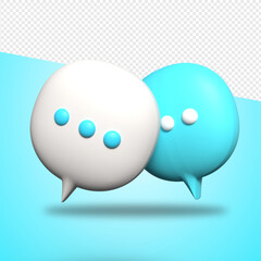 3D rendering bubble speech png, transparent