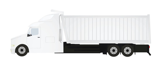 Fototapeta na wymiar White dumping truck. vector illustration