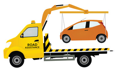 Fototapeta na wymiar Road assistance truck. vector illustration