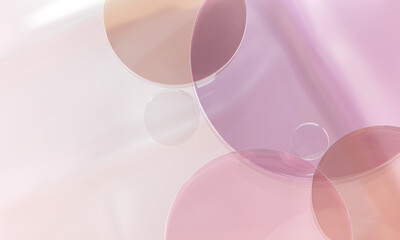 3d glass circle purple pink color background. 3d illustration rendering.