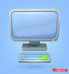 Business concept. Computer 3d vector icon