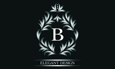Simple creative logo for the letters B. Business sign, identity monogram for restaurant, boutique, hotel, heraldic, jewelry.