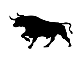 Bull Tour silhouette vector. Bull silhouette icon isolated on white background