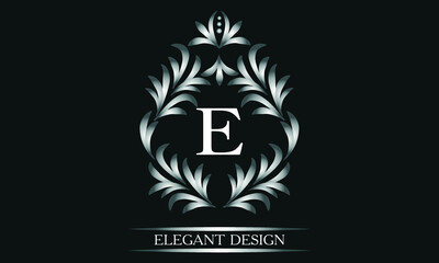 Simple creative logo for the letters E. Business sign, identity monogram for restaurant, boutique, hotel, heraldic, jewelry.