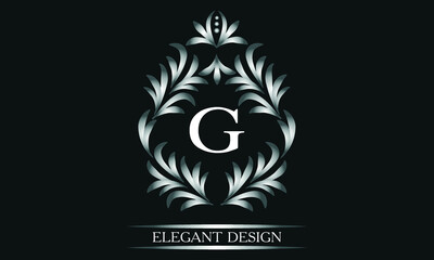 Simple creative logo for the letters G. Business sign, identity monogram for restaurant, boutique, hotel, heraldic, jewelry.