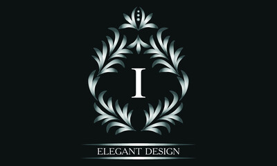 Simple creative logo for the letters I. Business sign, identity monogram for restaurant, boutique, hotel, heraldic, jewelry.
