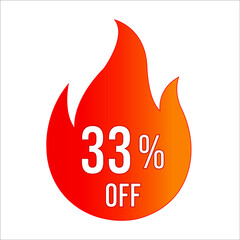 33 percent off discount vector hot fire