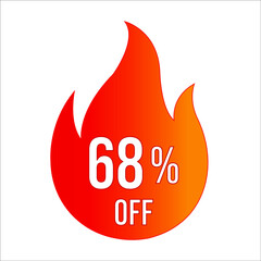 68 percent off discount vector hot fire