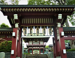 篠崎八幡神社の門