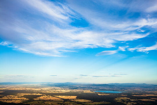 Cloud formations in the sky above Lake Fyans in Western Victoria