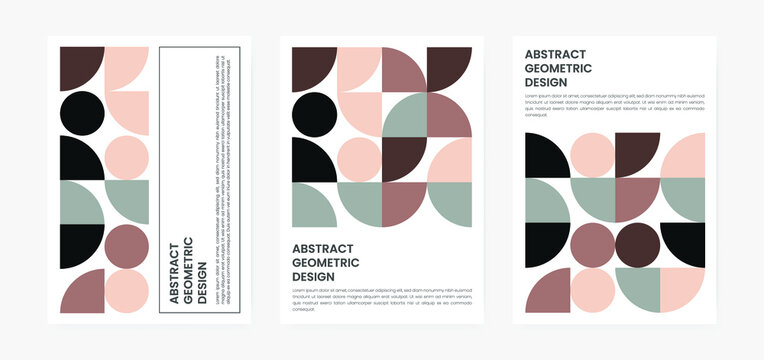 Geometric minimalistic artwork cover with shapes and figures. Abstract pattern design style for cover, web banner, landing page, business presentation, branding, packaging, wallpaper