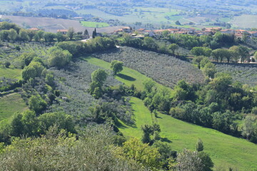 Naklejka premium Panorama della campagna umbra