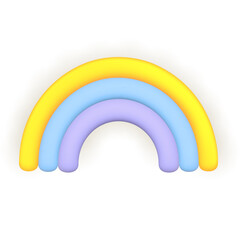 Rainbow. Cute weather realistic icon. 3d cartoon.