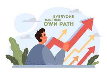 Motivational and life-coaching illustrations. Inspiring motivational quotes
