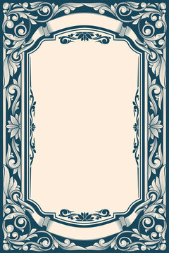 Decorative ornate retro floral blank frame template