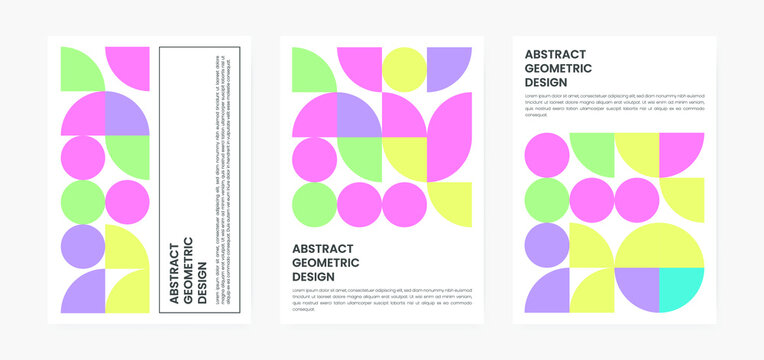 Geometric minimalistic artwork cover with shapes and figures. Abstract pattern design style for cover, web banner, landing page, business presentation, branding, packaging, wallpaper