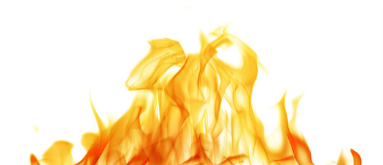 Naklejka na ściany i meble orange flame high hot sparks isolated on white