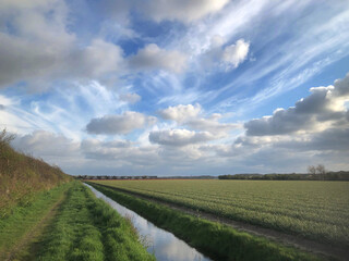 Fields and clouds. Julianadorp. Netherlands. Ooghduyne.
