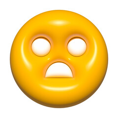 emoji face 3d icon yellow, emoji circle face