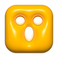 Fototapeta premium emoji face 3d icon yellow, emoji square face
