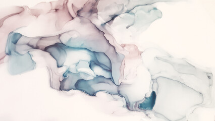 Naklejka premium Vintage watercolor illustration in shades of blue, green, red for decorative design.