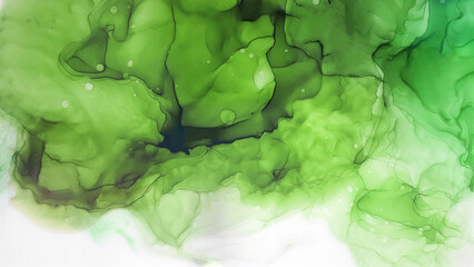 Obraz premium Modern creative watercolor background for trendy design. Colorful modern design art in green tones.