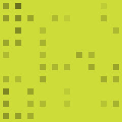 Abstract seamless geometric pattern. Mosaic background of black squares. Evenly spaced big shapes of different color. Vector illustration on lime background
