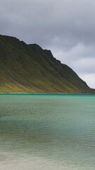 Turquoise water of Lofoten Islands