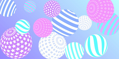 Retro 3d illustration abstract balls, great design for any purposes.  Modern cover concept. Modern art isolated vector graphic. Background wall design.