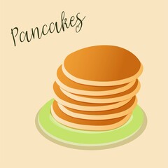 Pancakes on the green plate.