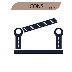 gate icons  symbol vector elements for infographic web