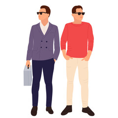 men flat design, on white background, isolated