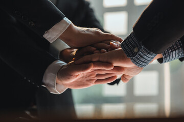 Coordination of the startup management team, businessmen joint venture start up companies, they are...