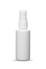 white skincare bottle mock up on background with copy space with soft shadow