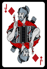 Jack of Diamonds playing card - Greece original design.