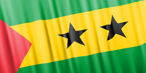 Wavy vector flag of Sao Tome and Principe