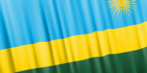 Wavy vector flag of Rwanda