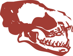 Squelette animal - crâne de Chauve souris pour design original, conception, T-Shirt ou autre graphique artistique. Vecteur sur fond transparent