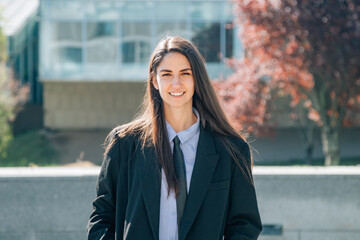 Fototapeta premium portrait of business woman on the street outdoors