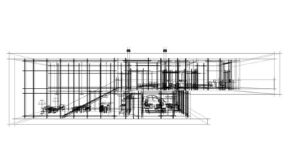 architectural sketch of a house
