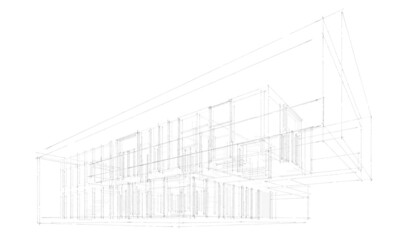 architectural sketch of a house