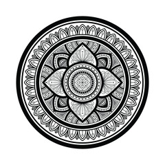 Flower line art design for decoration, packaging, card, coloring book page or anti stress.